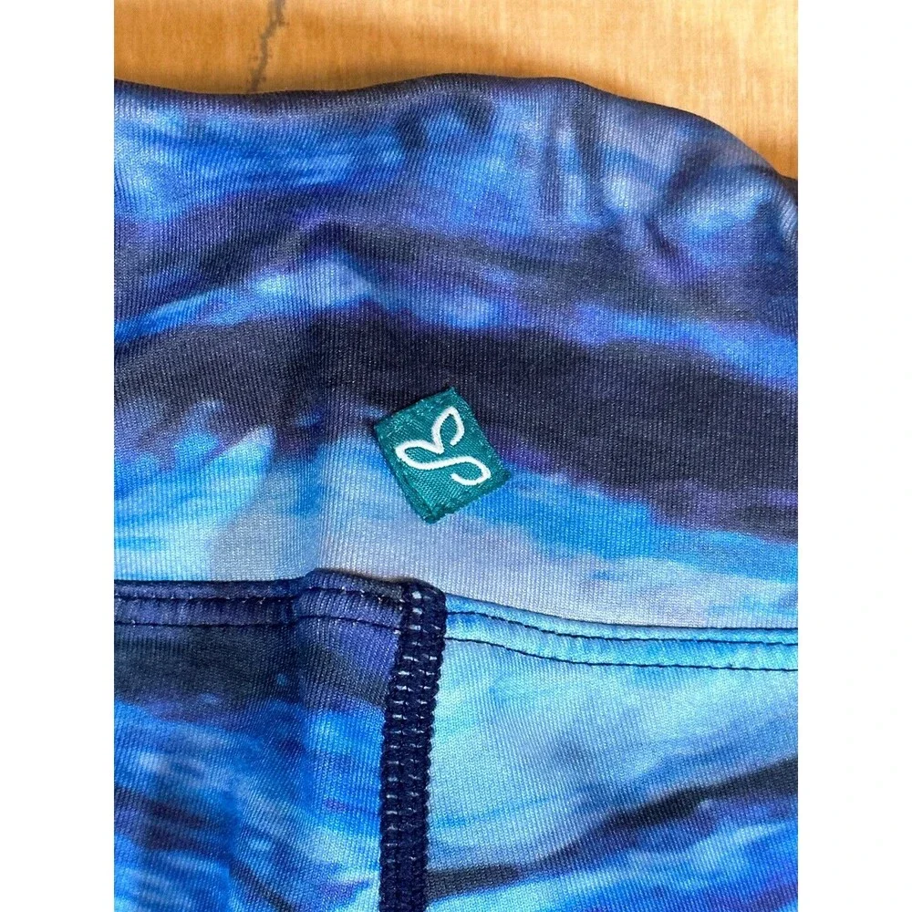 PrAna Blue Watercolor Roxanne Capri Stretch Leggings Pants Womens Small Made USA - Picture 8 of 8